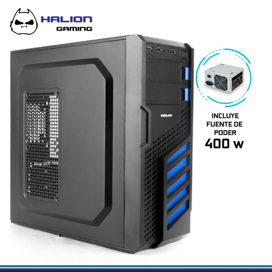 CASE HALION GAMER SCORPION AZUL 5906 400W REAL USB 3.0