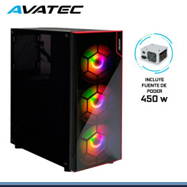 CASE AVATEC CCA-4902BR RGB PANEL ACRILICO CON FUENTE 450W USB 3.0