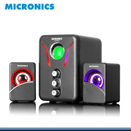 PARLANTE MICRONICS LUDICO MIC S602 2.1 LED RGB DE 20 RMS