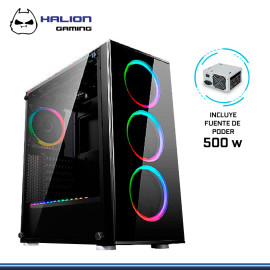 CASE HALION GAMING MAGIC MIRROW RGB CON FUENTE 500W VIDRIO TEMPLADO USB 3.0/USB 2.0