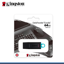 MEMORIA USB KINGSTON DATA TRAVELER EXODIA 64GB EN 3.2 COMPATIBLE TODOS LOS WINDOWS