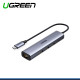 ADAPTADOR UGREEN 5 EN 1 USB C 1 RJ45 10/100/1000//3P USB 3.0//1P USB C CARGA COD.20932