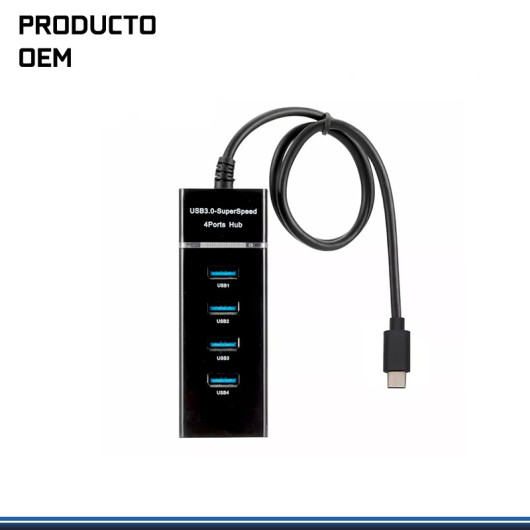 HUB USB 4 PUERTOS , TIPO C USB 3.0