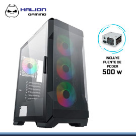 CASE HALION GAMING ARROW RGB CON FUENTE 500W VIDRIO TEMPLADO USB 3.0