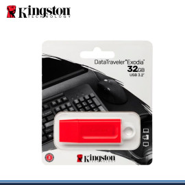 MEMORIA USB KINGSTON DATA TRAVELER EXODIA TM 32GB RED (PN:KC-U2G32-7GR)