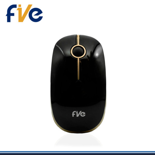 MOUSE INALAMBRICO FIVE I2606 OFFICE SILENT,ULTRA SILENCIOSO,WIRELESS 2.4GHZ,COLOR NEGRO GOLD