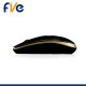 MOUSE INALAMBRICO FIVE I2606 OFFICE SILENT,ULTRA SILENCIOSO,WIRELESS 2.4GHZ,COLOR NEGRO GOLD
