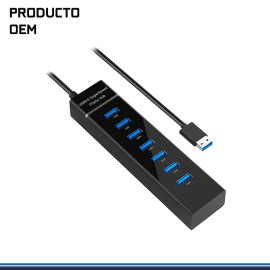 HUB USB 7 PUERTOS RECTANGULAR 3.0 , LED
