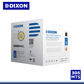 CABLE UTP DIXON 305 MTS CATEGORIA 6 4P X24 AWG GRIS (P/N:9040/24 LSZH)