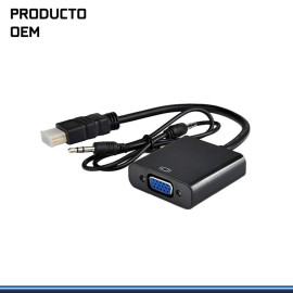 ADAPTADOR HDMI (M) A VGA (F) + AUDIO BLANCO (BOLSA)
