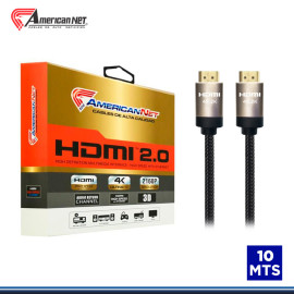 CABLE HDMI AMERICAN NET DE 10 MTS. 2.0 // 4K ULTRA HD//2160P RESOLUCION