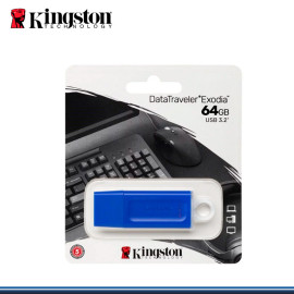 MEMORIA USB KINGSTON 64GB BLUE/WHITE 3.2 DATATREVELER EXODIA (KC-U2G64-7GB)